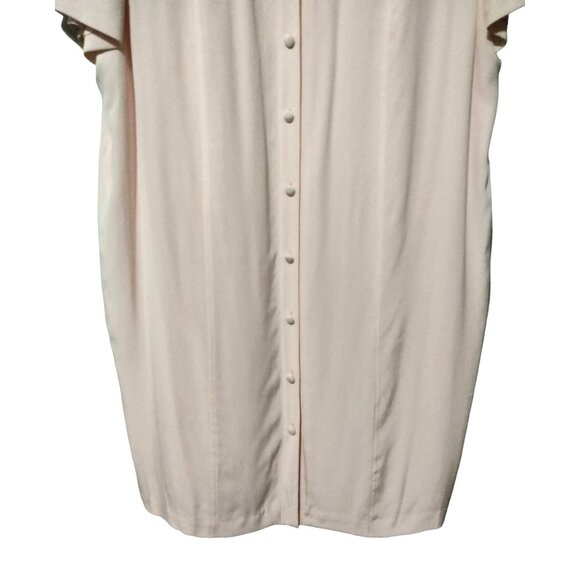 August Silk Womens Blush Button Front Shoulder Pads Shirt Dress Size 22W - Picture 4 of 8